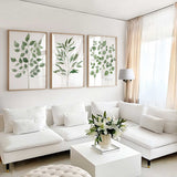 Set of 4 Leaf Print, Watercolor Leaf Wall Art, Botanical Greenery Nursery, Eucalyptus Leaf Print, Living Room Decor, Plant Lovers Gift