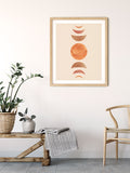 Moon Phases Wall Art Print, Mid-Century Modern Wall Art