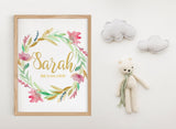 Nursery Name Print Wall Decor, Baby Name Art Wall Print