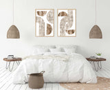 Geometric wall art, Set of 2 Bauhaus Print, Mid Century Modern Art print, Neo Geometric Art, Living Room Decor, Beige Neutral Art Poster